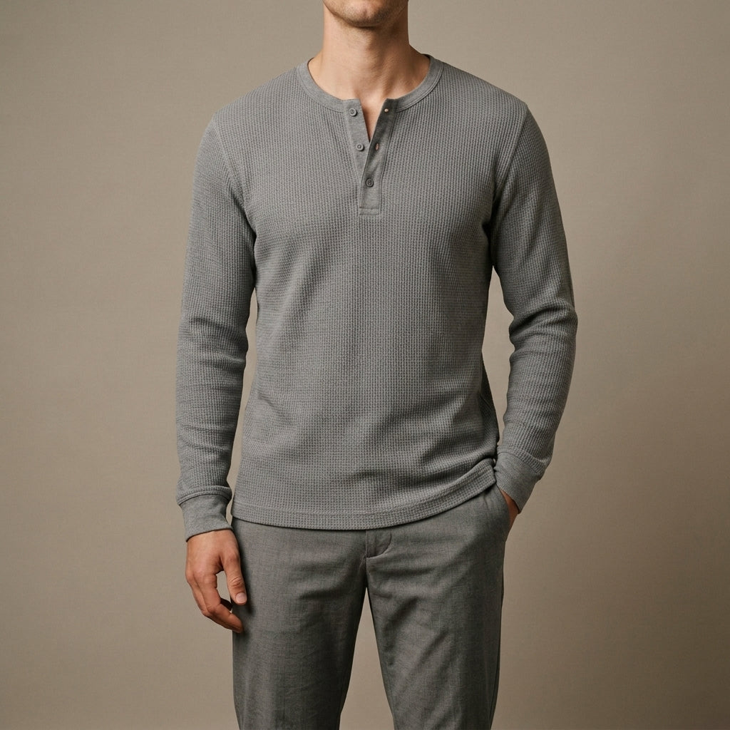 Marlborough Cotton Waffle Henley