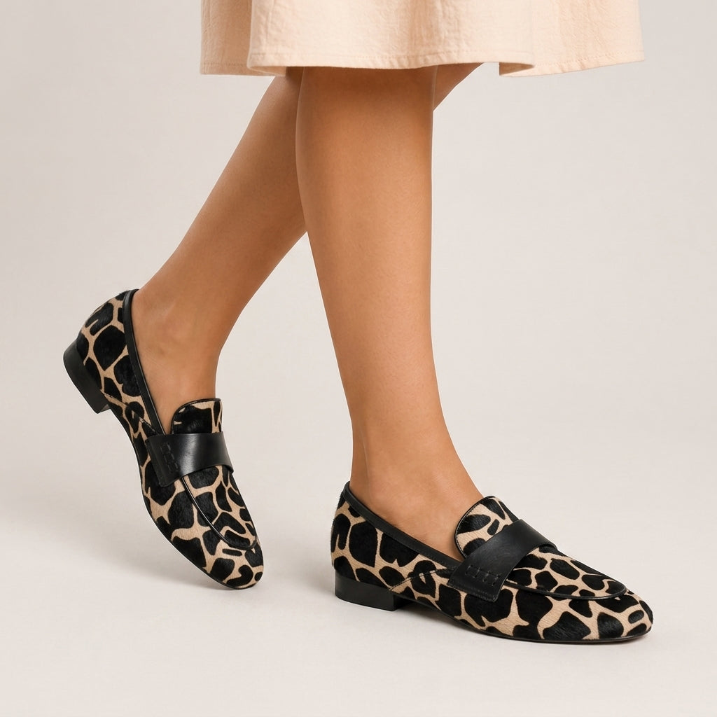 Louise Leopard Moccasins