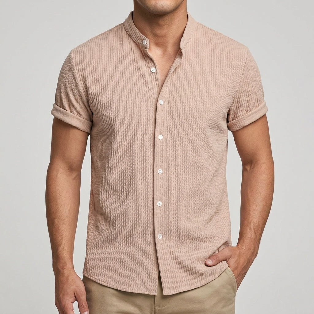 Aldren Ribbed Mandarin Shirt