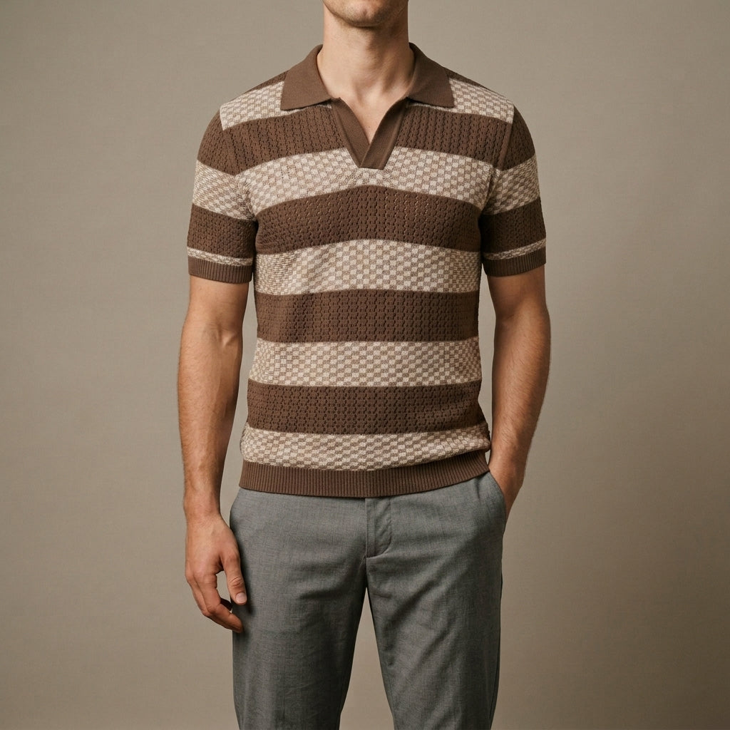 Eldenmere Striped Knit Polo