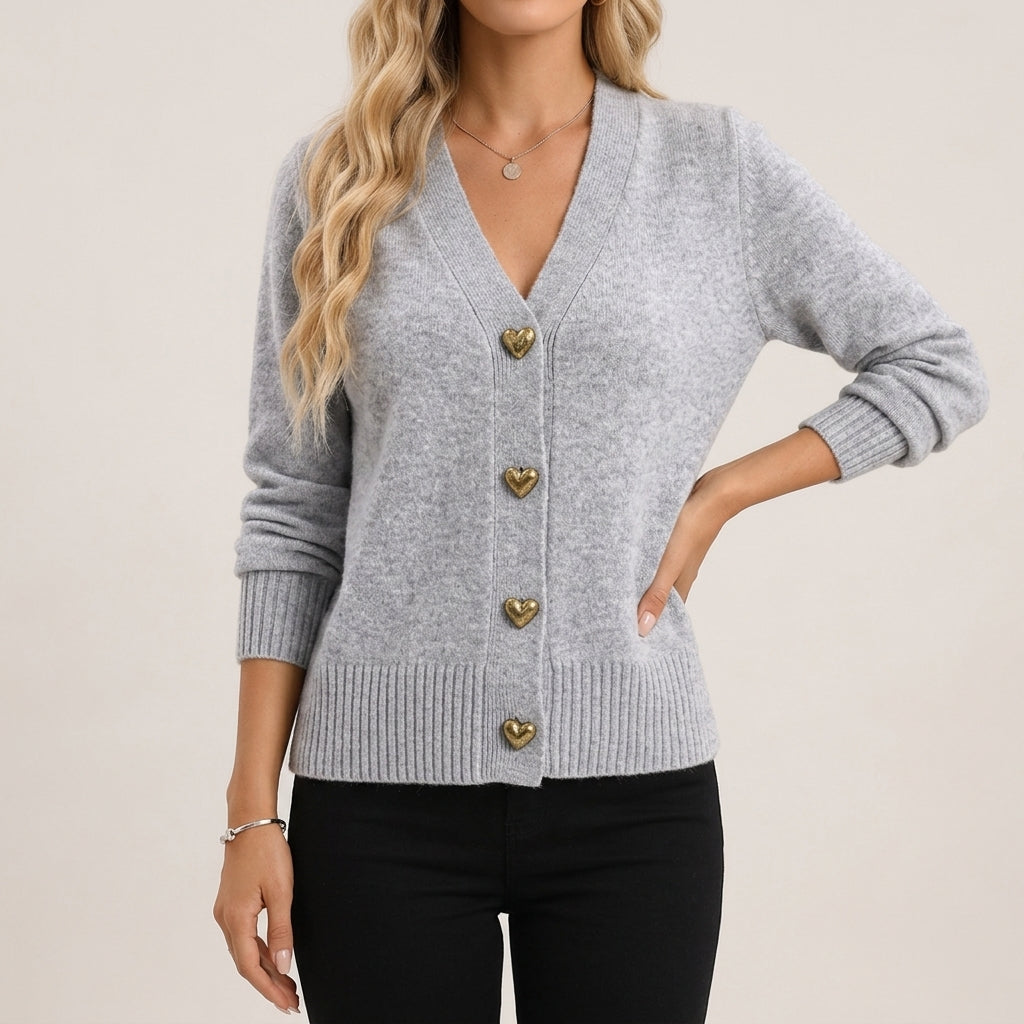 Valerose Heart Button Cardigan