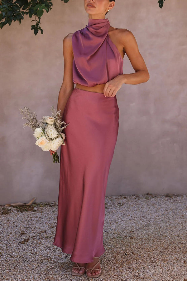 Pink women's two-piece matching set, product view