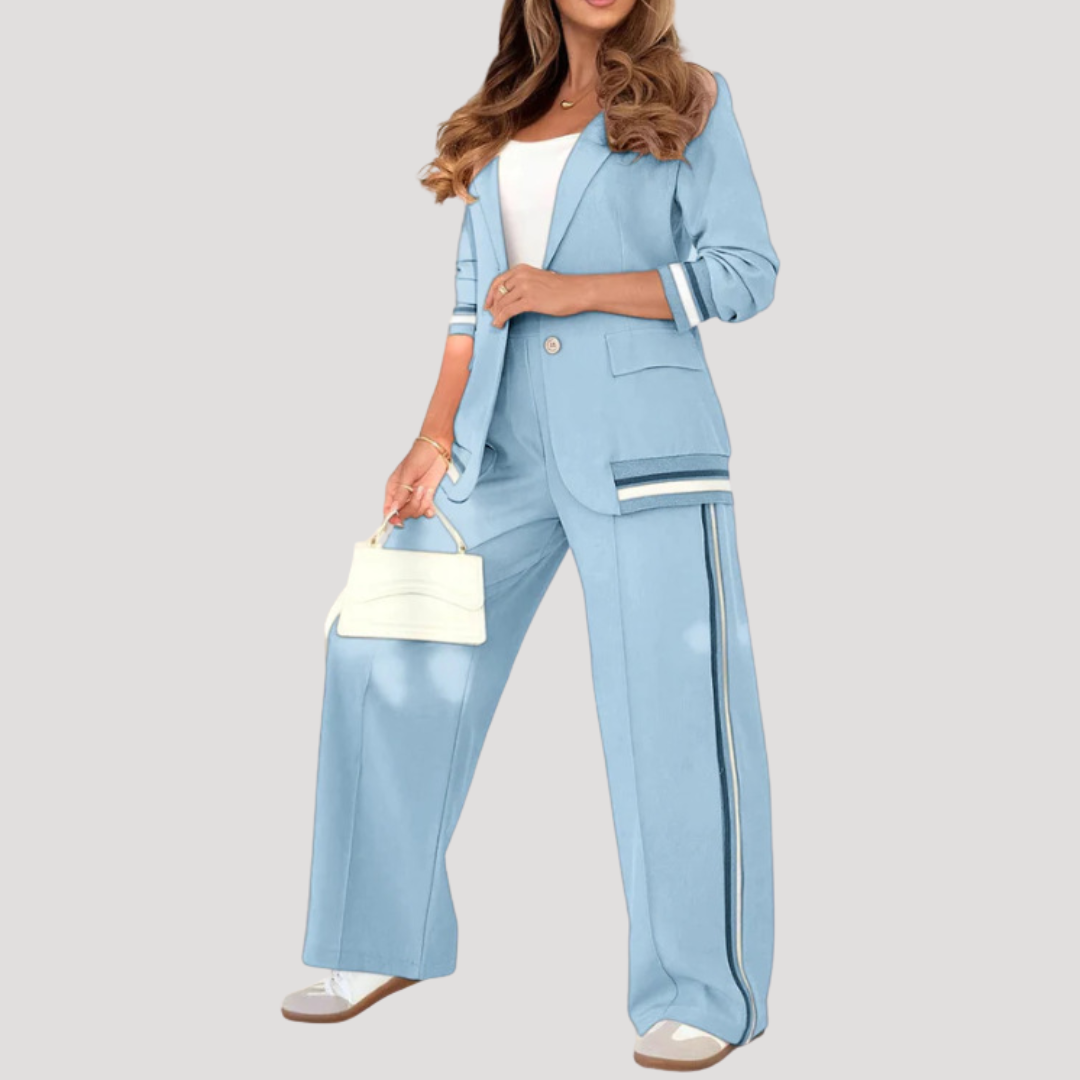 Light blue women's two-piece matching set, alternate product view