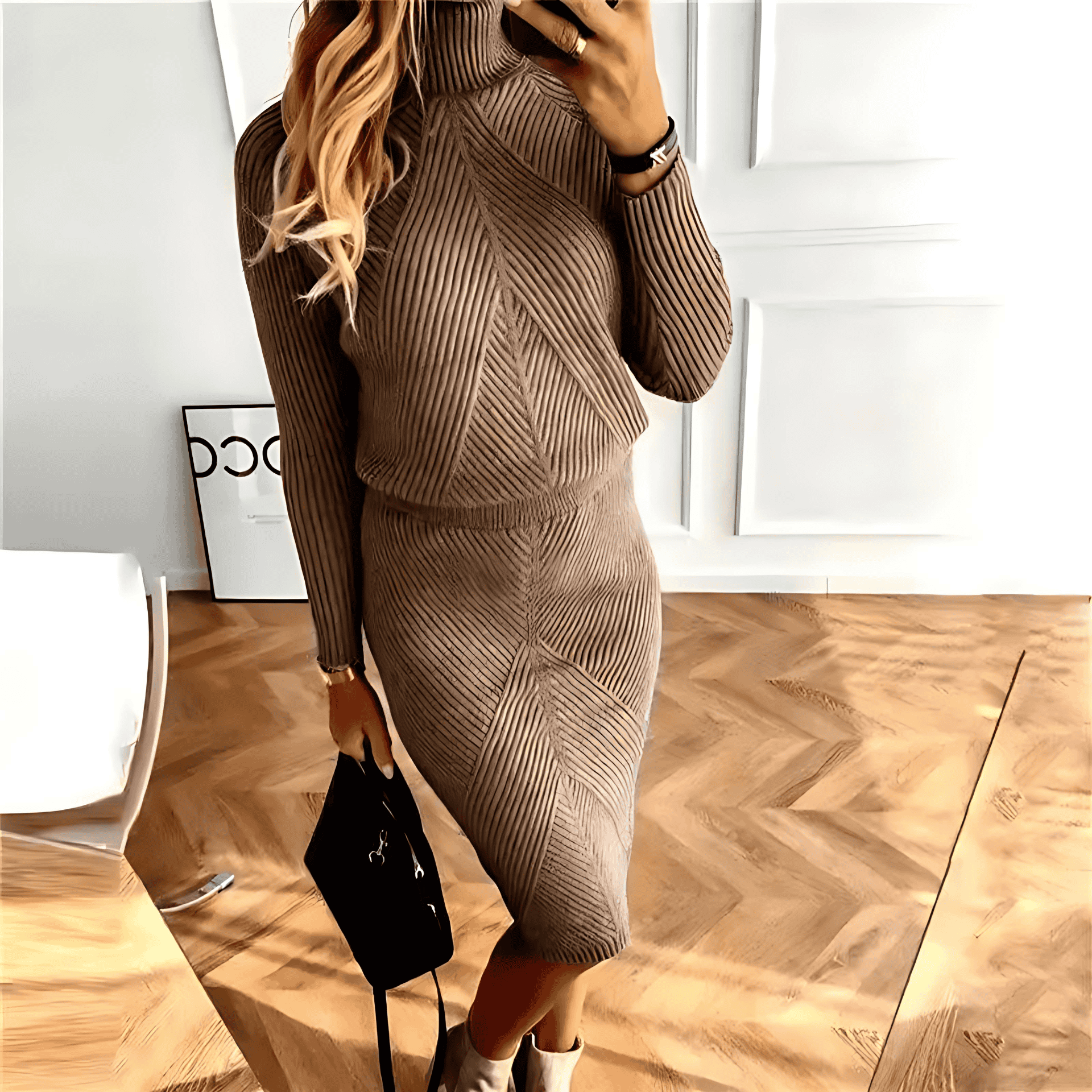 Marrone women's two-piece matching set, product view
