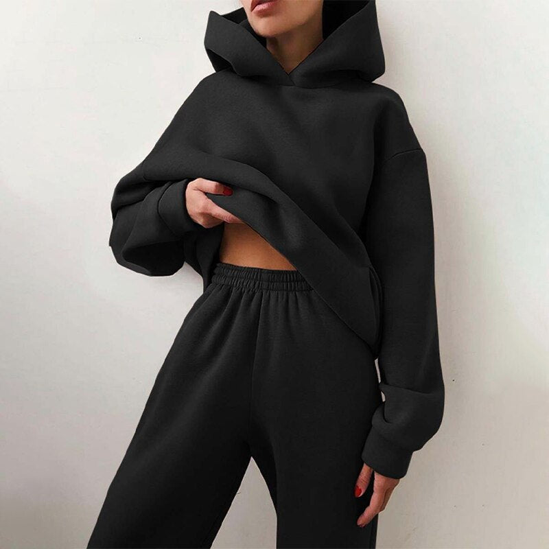 Black women's two-piece matching set, alternate product view