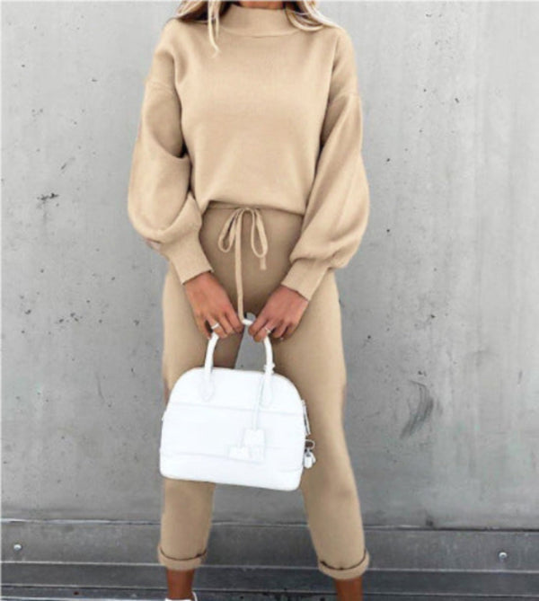 Khaki women's two-piece matching set, alternate product view