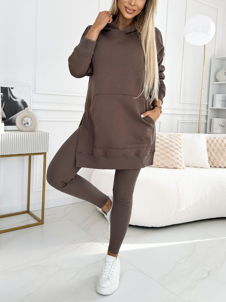 Coffee women's two-piece matching set, product view