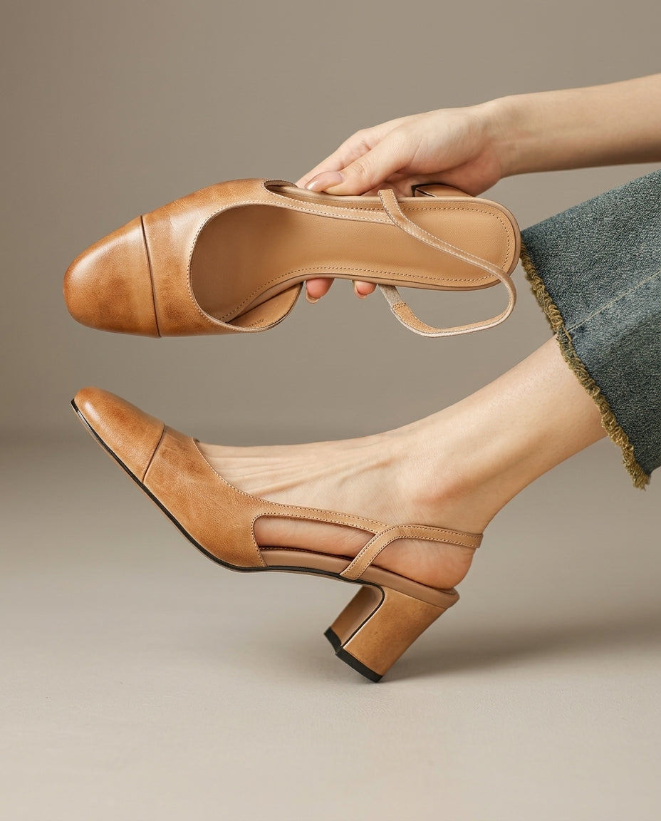 Aubrac Cap-Toe Slingbacks