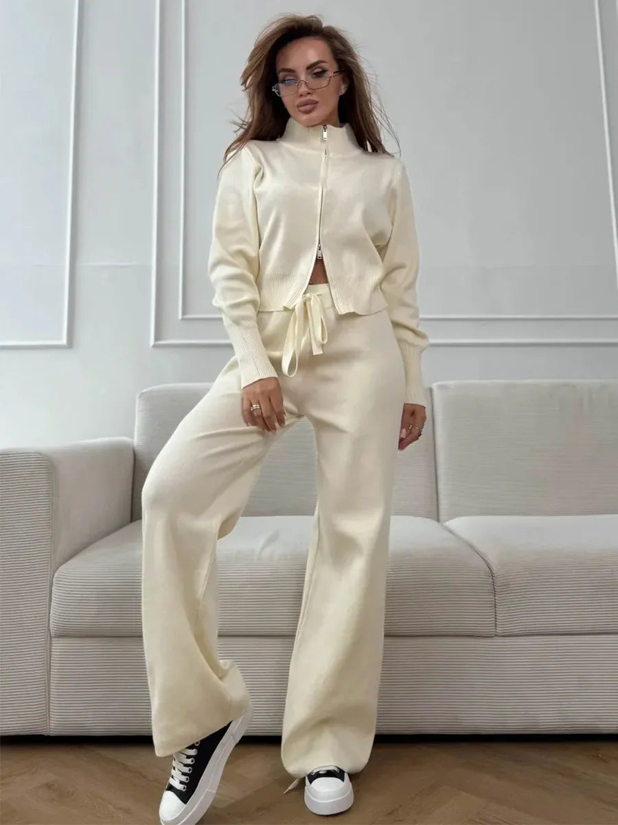 Light brown women's two-piece matching set, alternate product view
