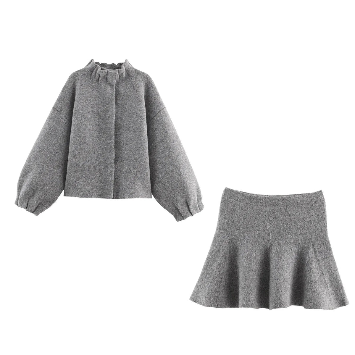 Gray women's two-piece matching set, alternate product view