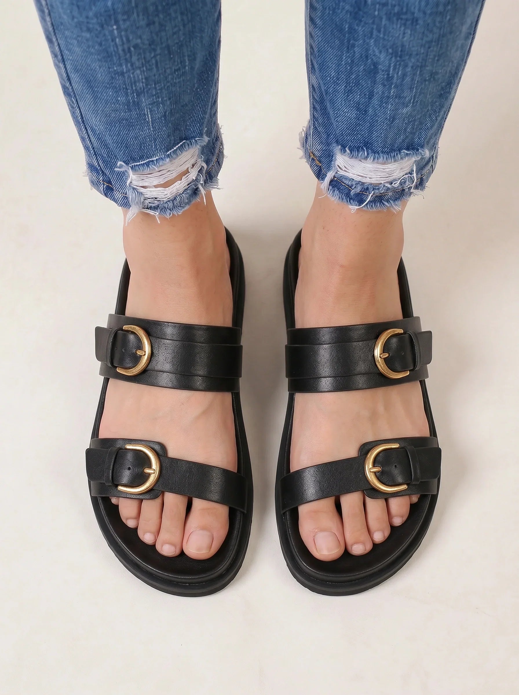 Marceau Double Buckle Slides