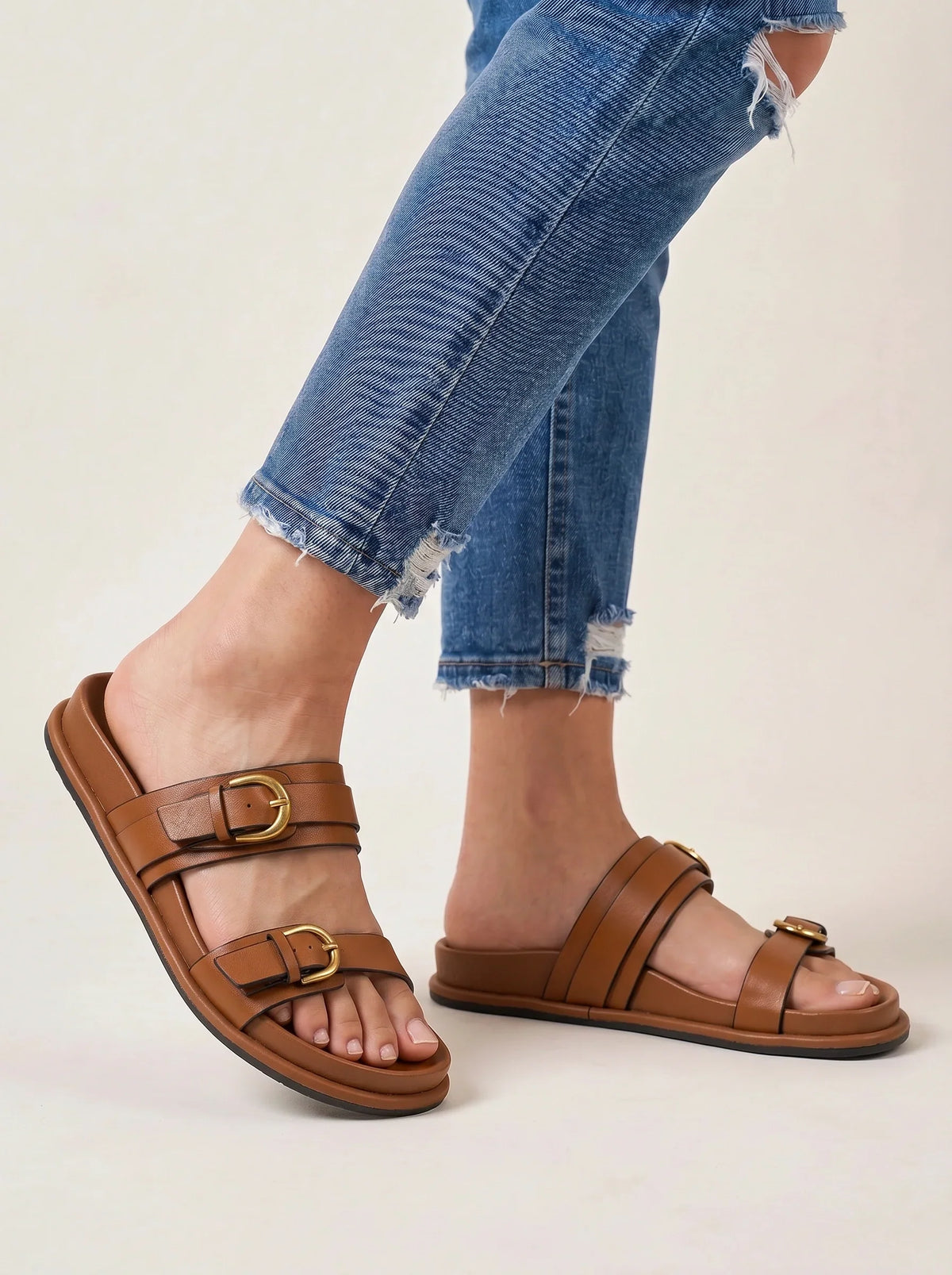 Marceau Double Buckle Slides