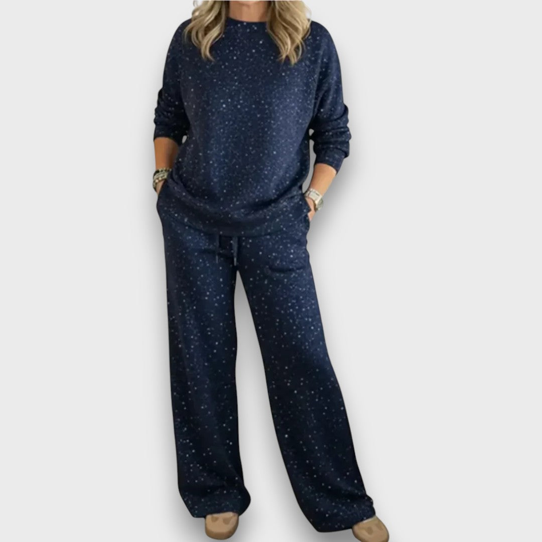 Blue women's two-piece matching set, alternate product view