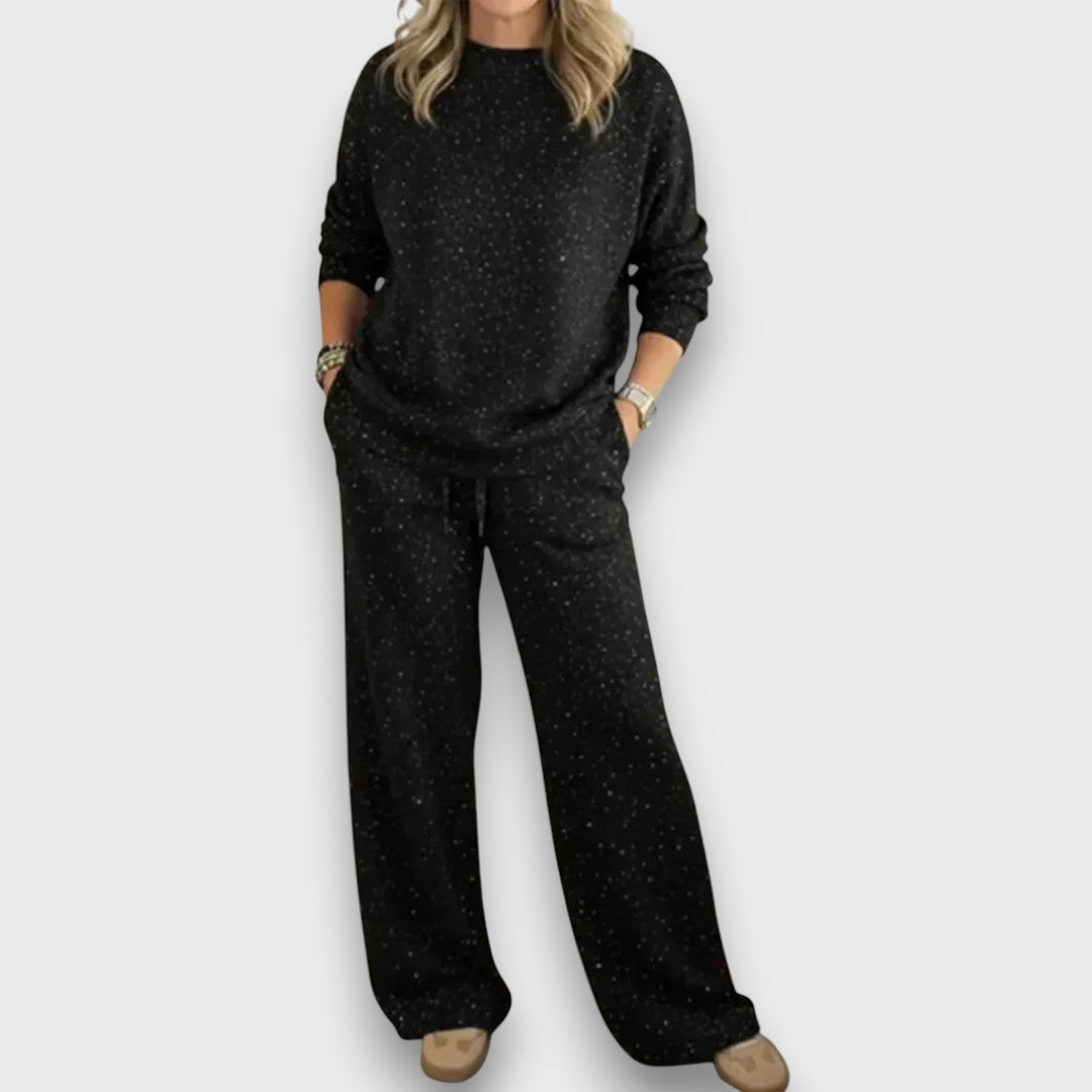 Black women's two-piece matching set, alternate product view