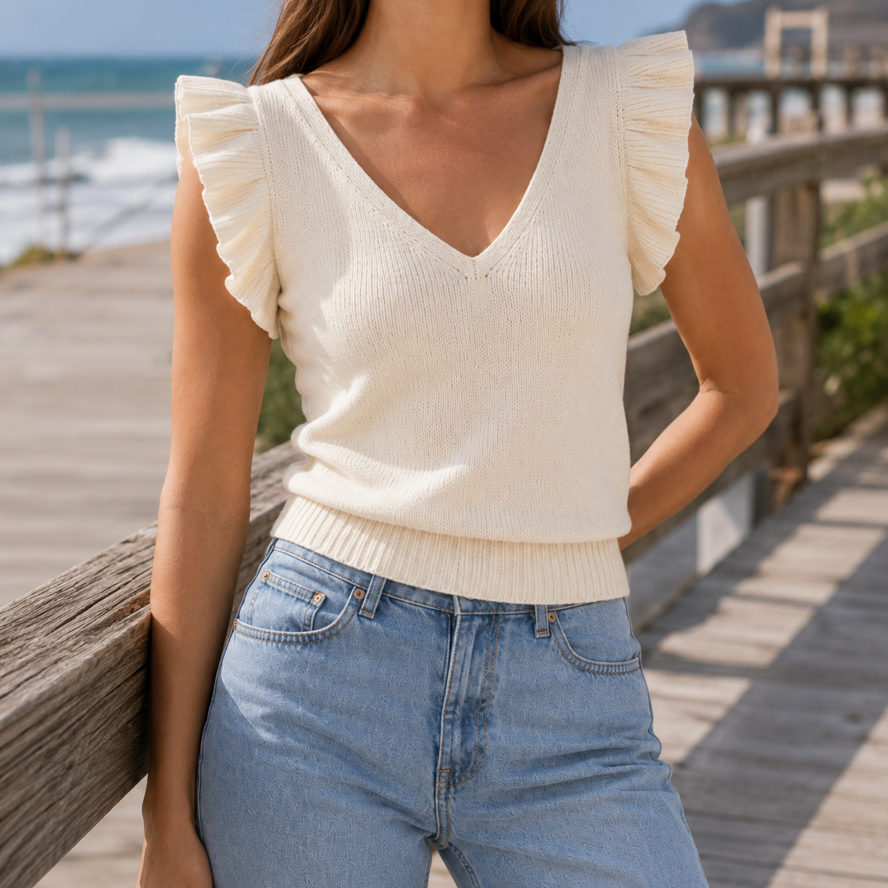 Rhea Ruffle Knit Top