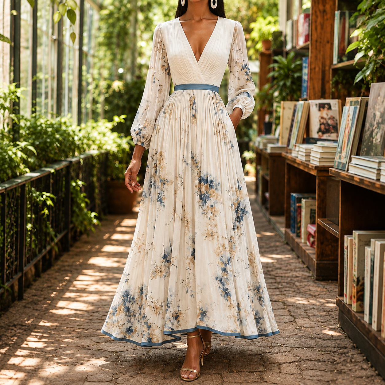 Adele Pleated Maxi Dress