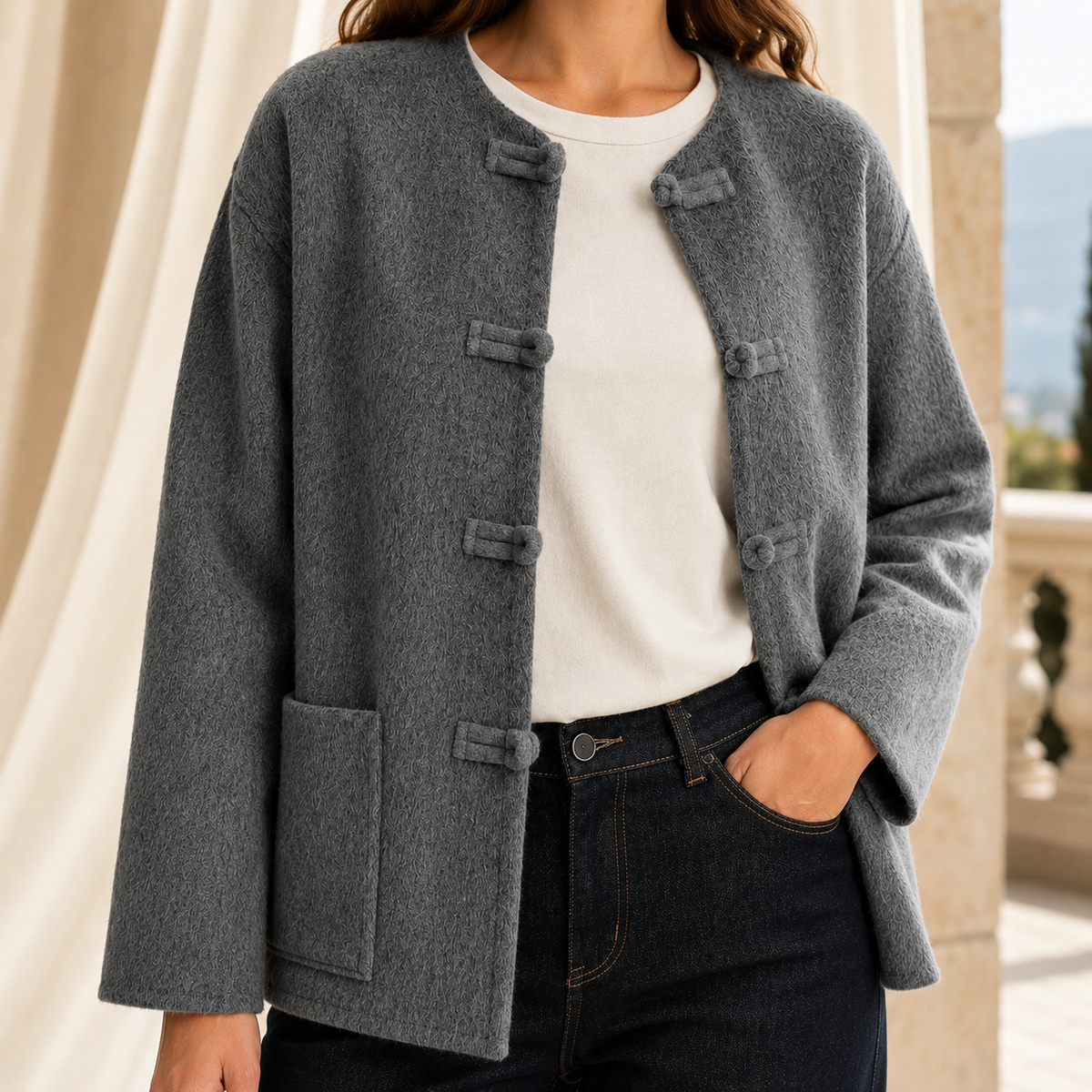 Chiara Frog Closure Jacket