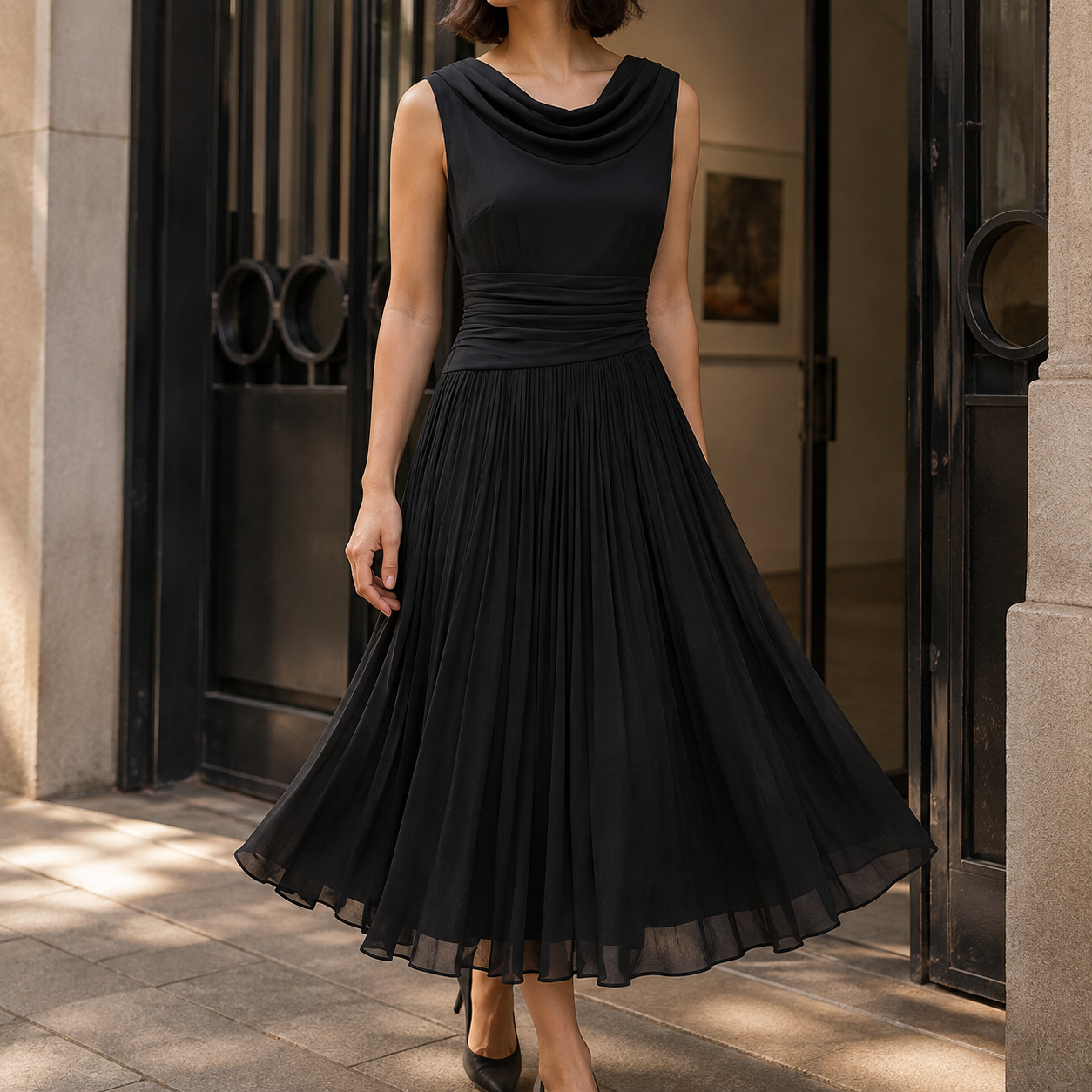 Mabel Cowl Neck Dress