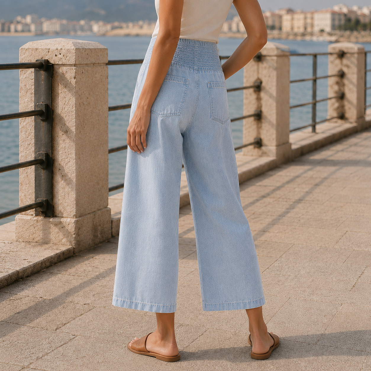 Selene Curved Denim Pants