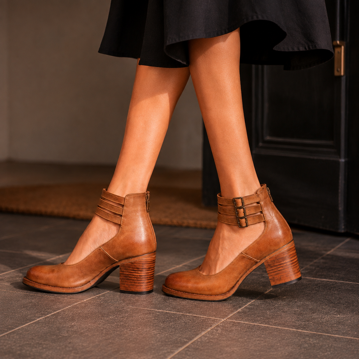 Garda Triple Strap Heels