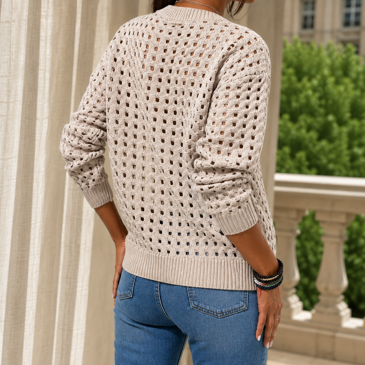 Lydia Open-Knit Sweater