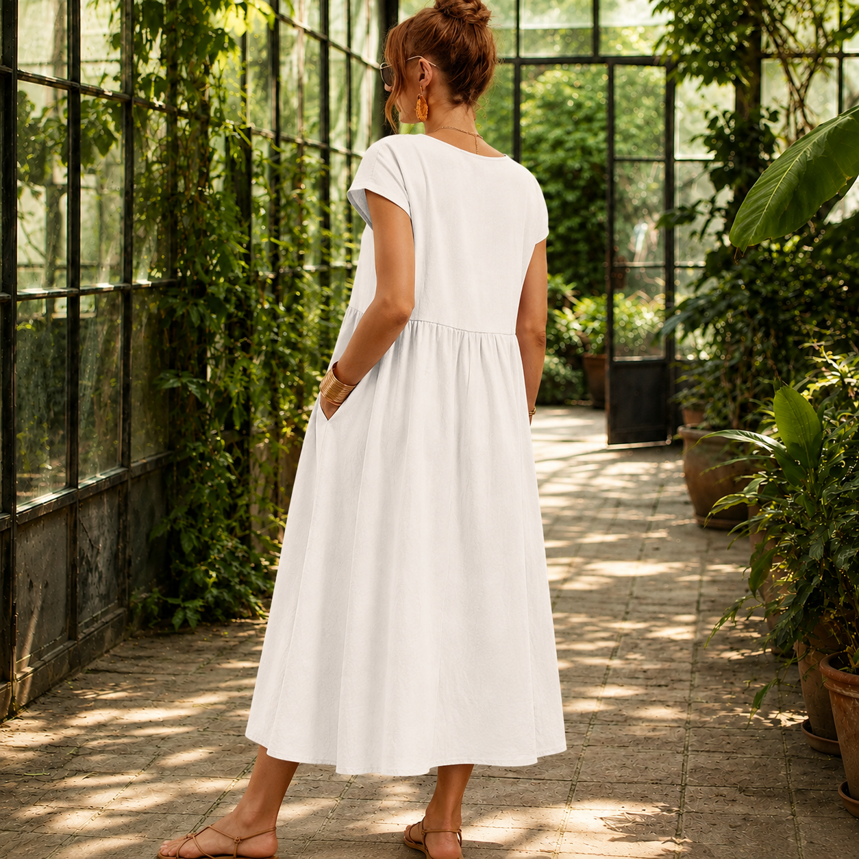 Estella Gathered Midi Dress