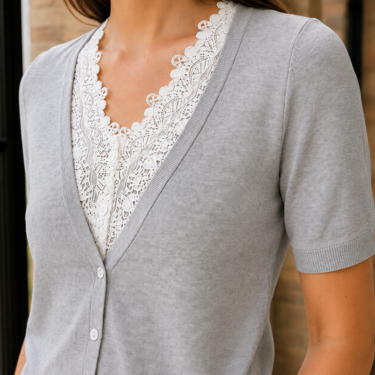 Ada Lace-Trim Sweater