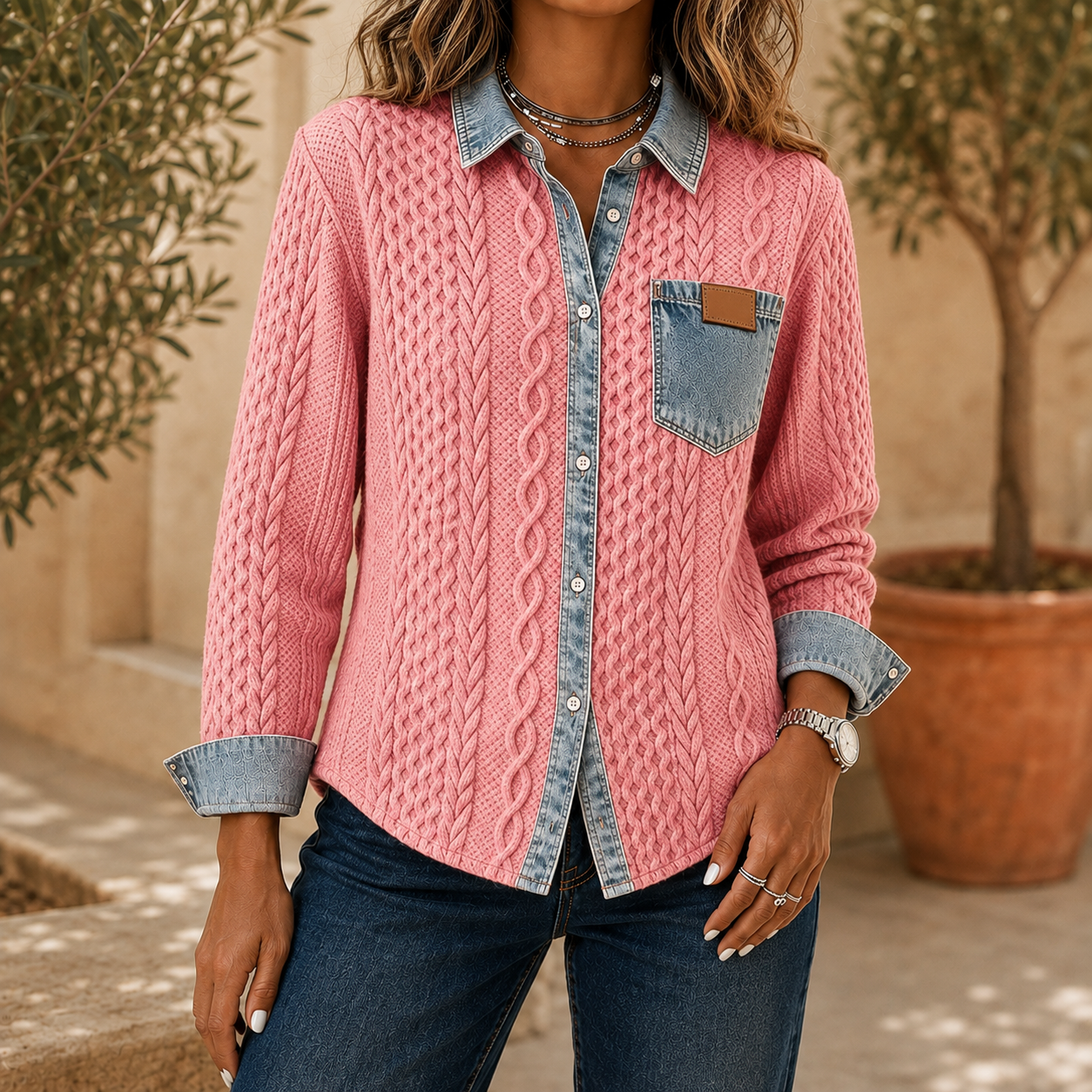 Olympia Denim Trim Shirt