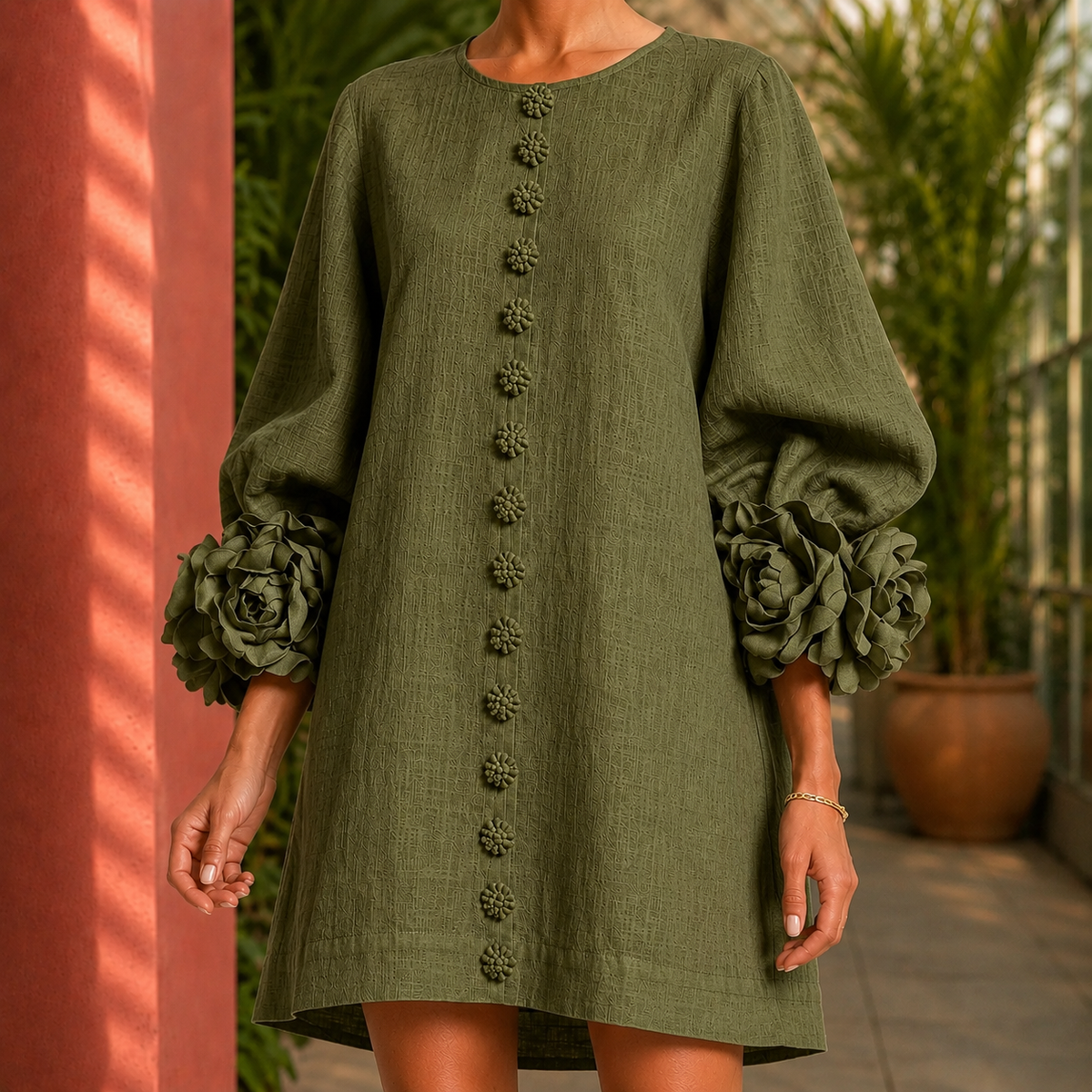 Ariadne Floral Cuff Dress