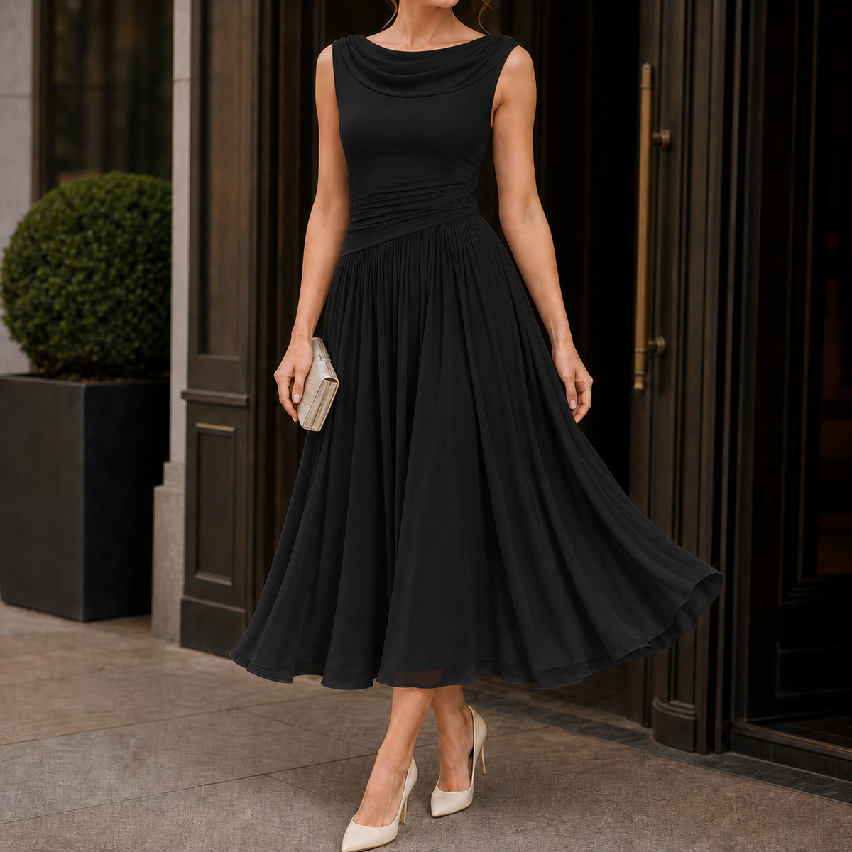 Verity Draped Midi Dress