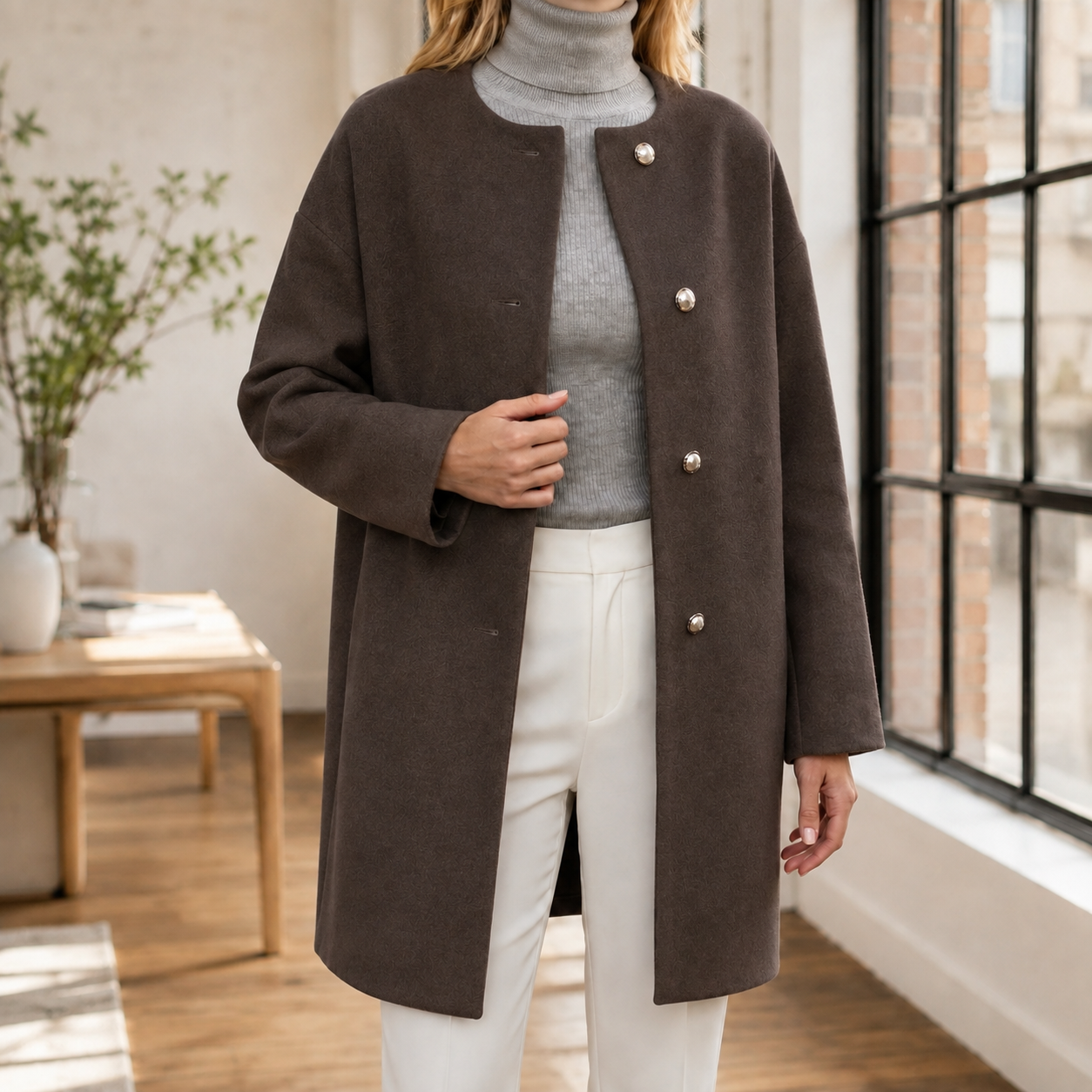 Liliana Collarless Coat