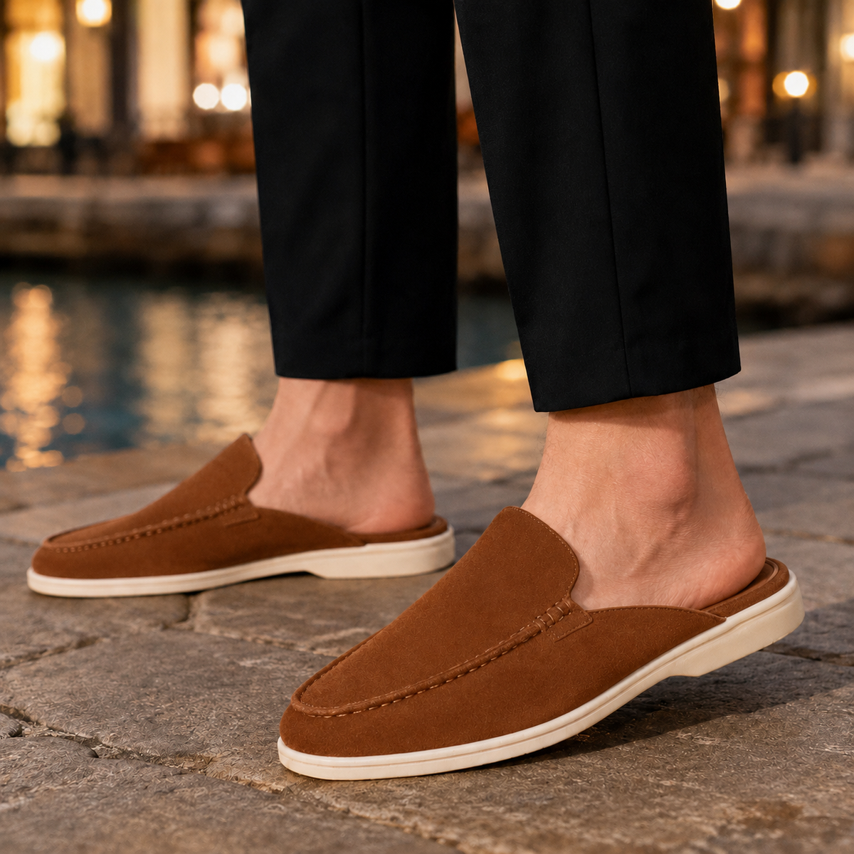 Solari Suede Mule Loafers