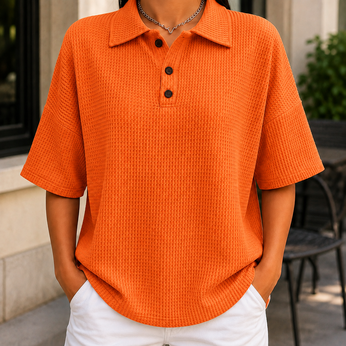 Isabeau Waffle Polo