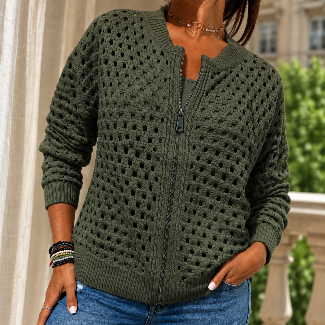 Lydia Open-Knit Sweater