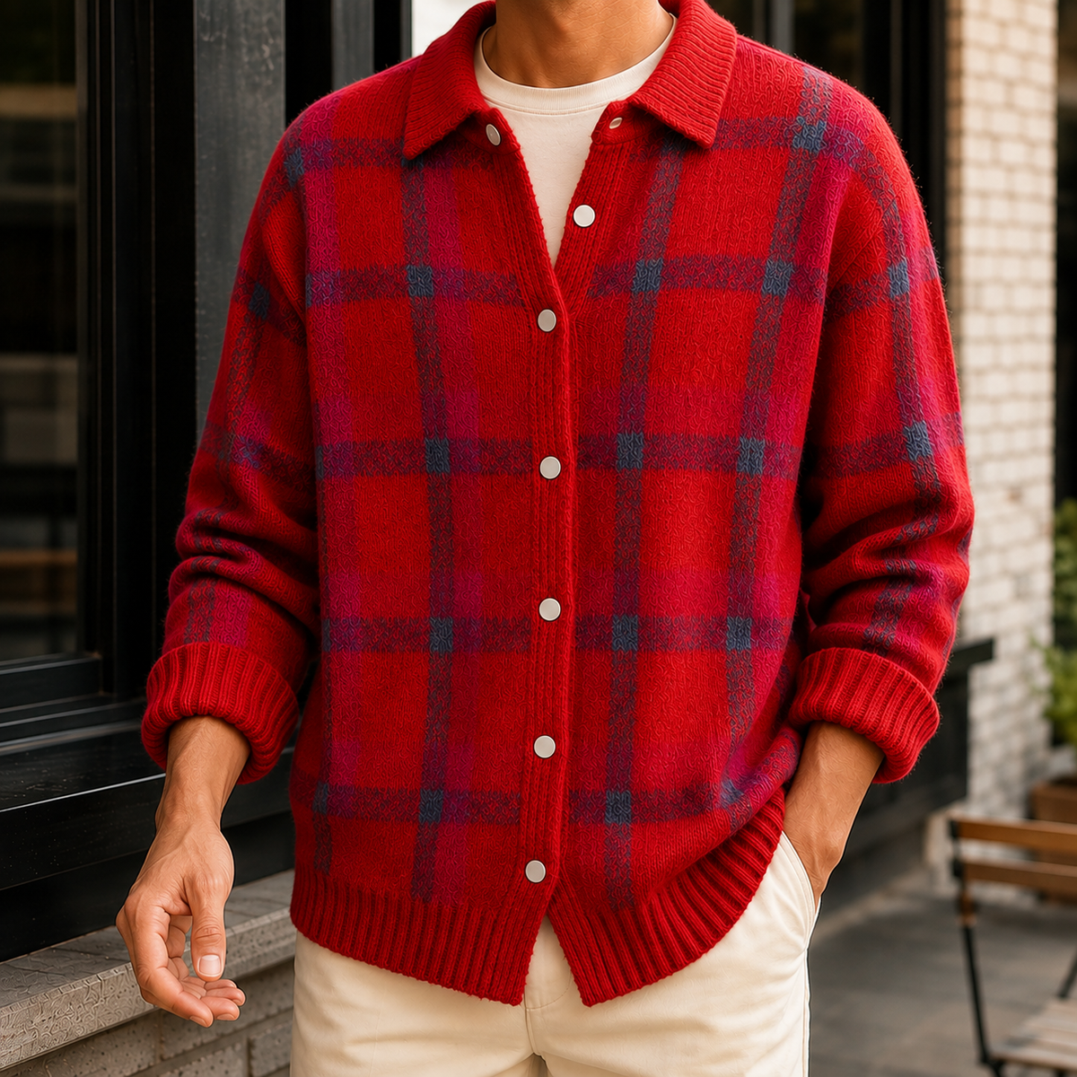 Marcel Plaid Cardigan
