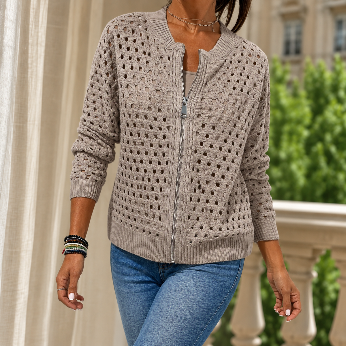 Lydia Open-Knit Sweater