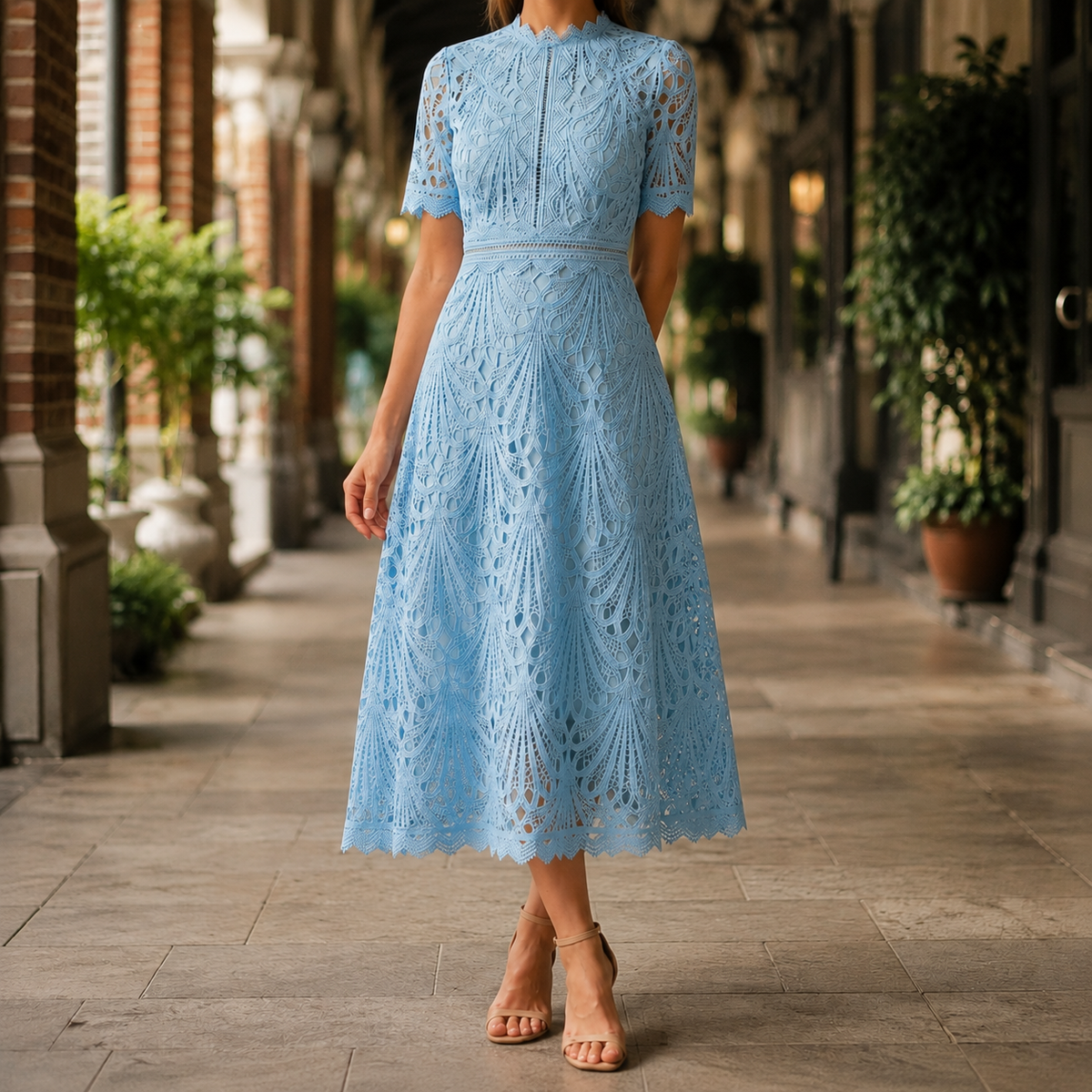 Faye Lace Midi Dress