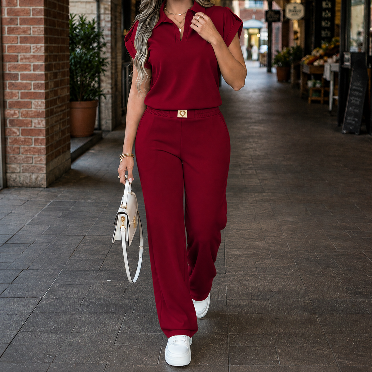Beatrix Collared Pants Set