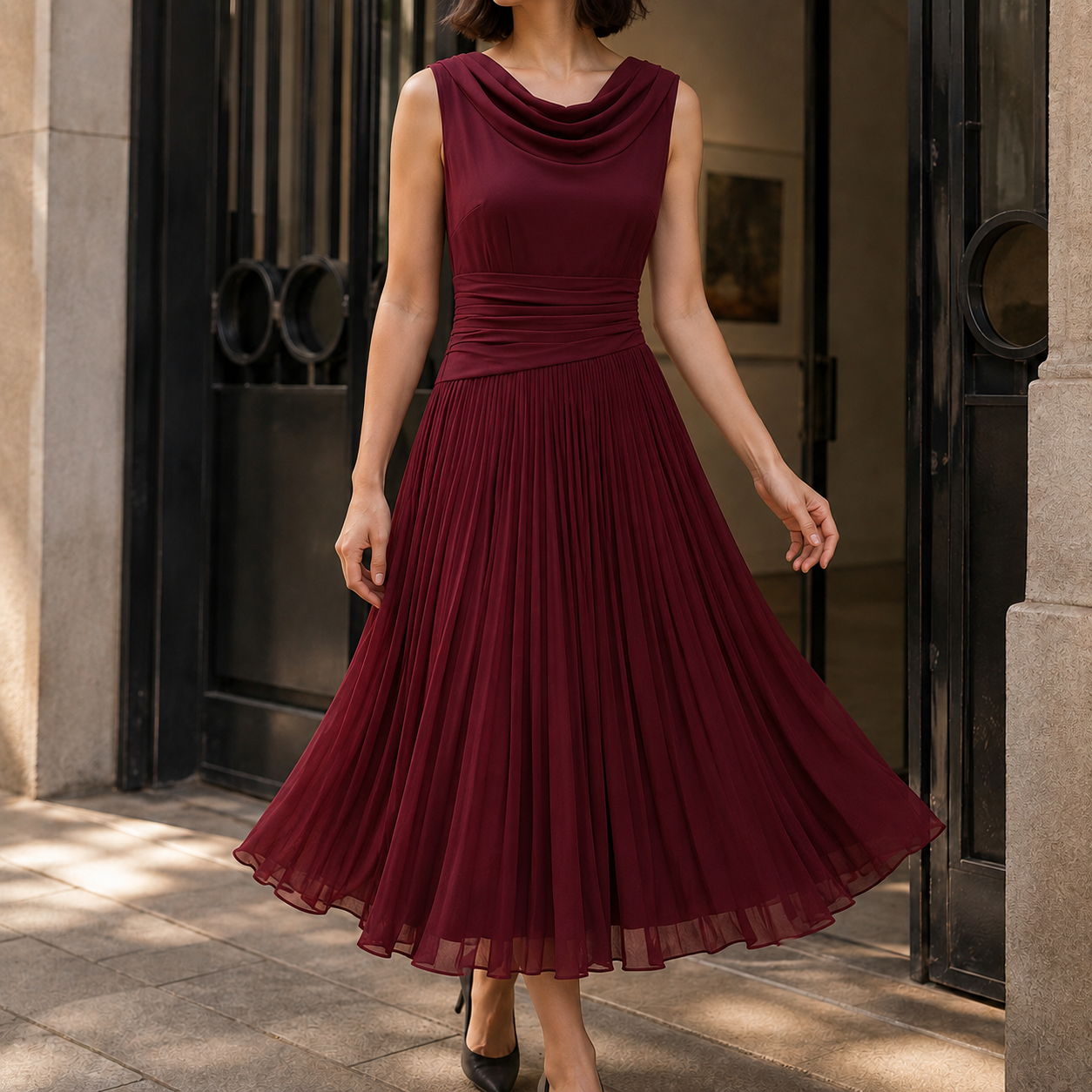 Mabel Cowl Neck Dress
