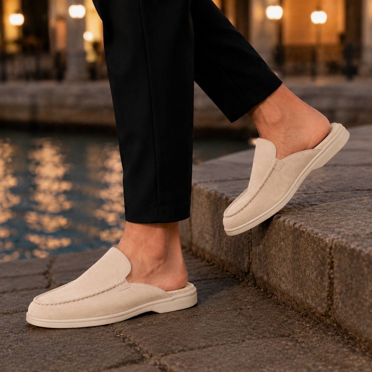 Solari Suede Mule Loafers