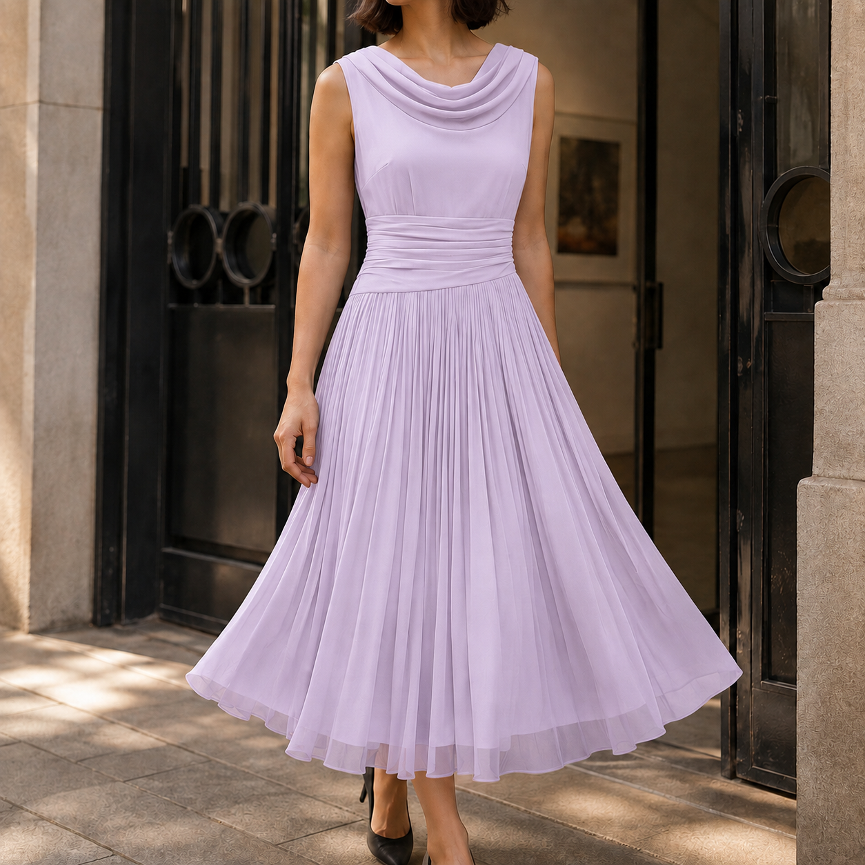 Mabel Cowl Neck Dress