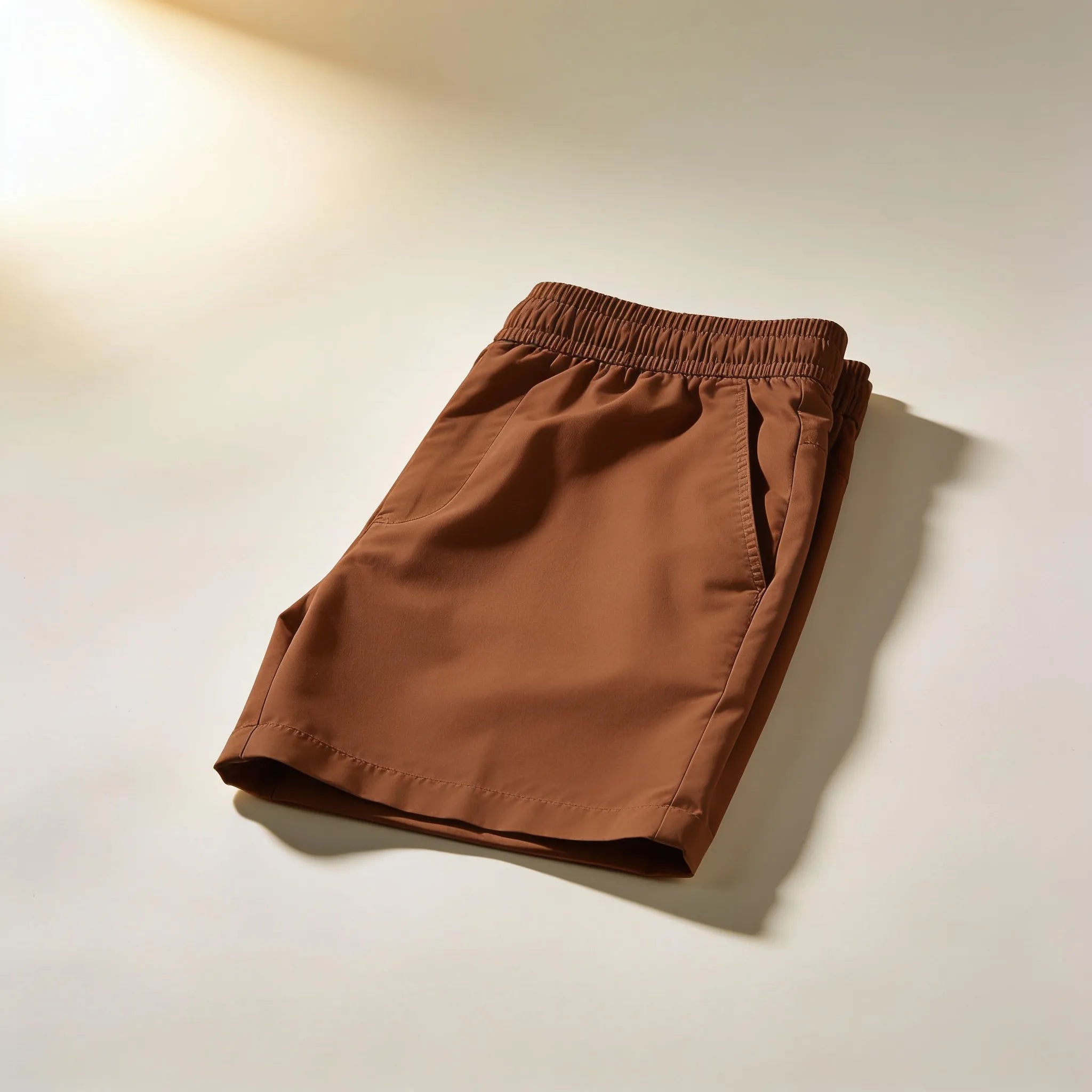Men's Brown Slim-Fit Swim Shorts