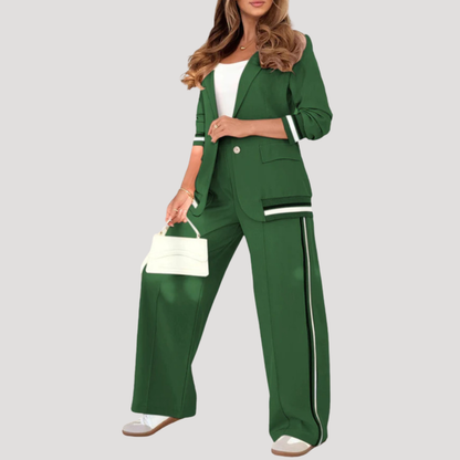 Army green women's two-piece matching set, alternate product view