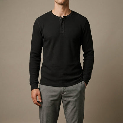 Marlborough Cotton Waffle Henley