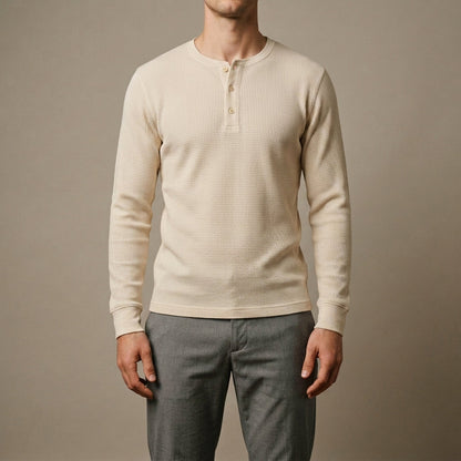 Marlborough Cotton Waffle Henley