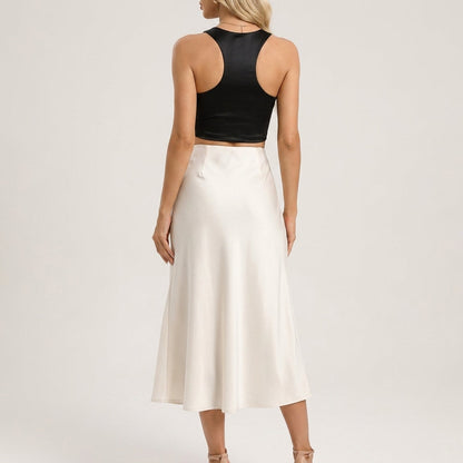 Maura Satin Midi Skirt