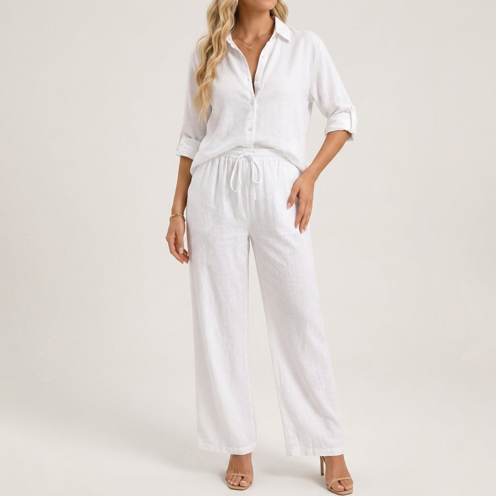 Elena Wide-Leg Linen Pants