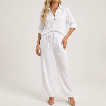Elena Wide-Leg Linen Pants