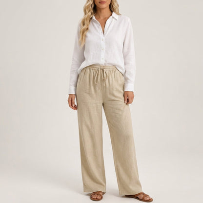 Elena Wide-Leg Linen Pants