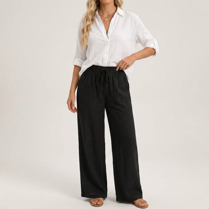 Elena Wide-Leg Linen Pants